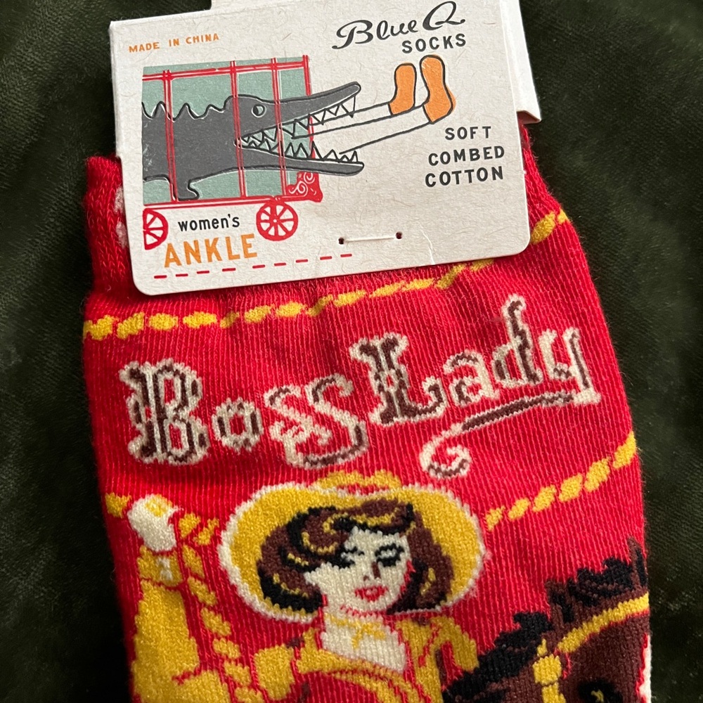 Blue Q Women's Ankle Socks - western cowgirl design ‘Boss Lady' Design
